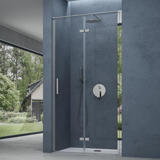 doporro Porte de Douche Pivotante 90x195 cm pour Niche Paroi de Douche Transparente Verre de Sécurité 8mm avec Revêtement Anti-calaire Teramo37K