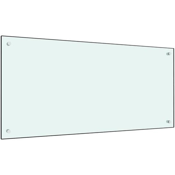 Dosseret de cuisine Blanc 100x50 cm Verre trempé