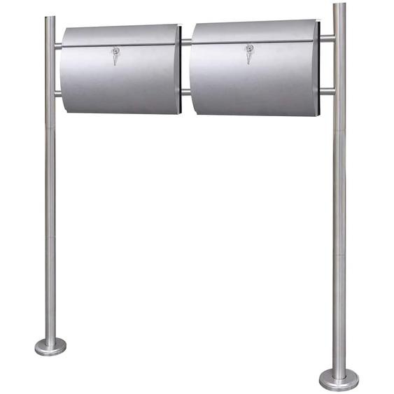 Double boîte à lettre sur support en acier inoxydable