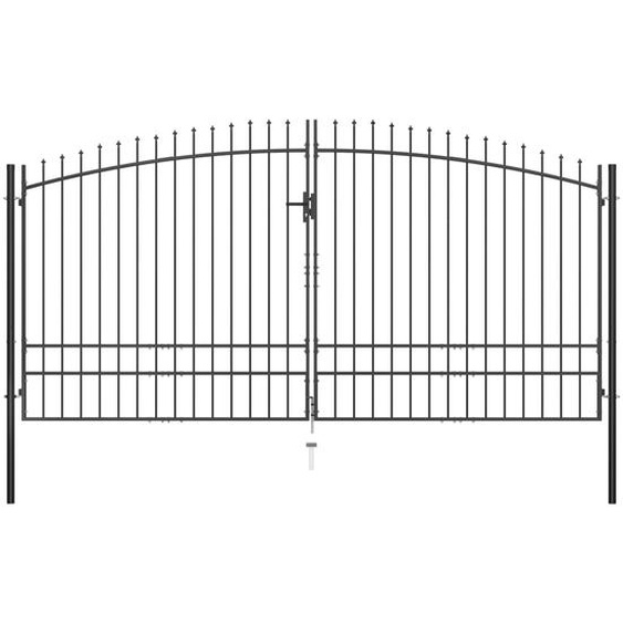 Double portail avec haut sous forme de lance 400 x 248 cm