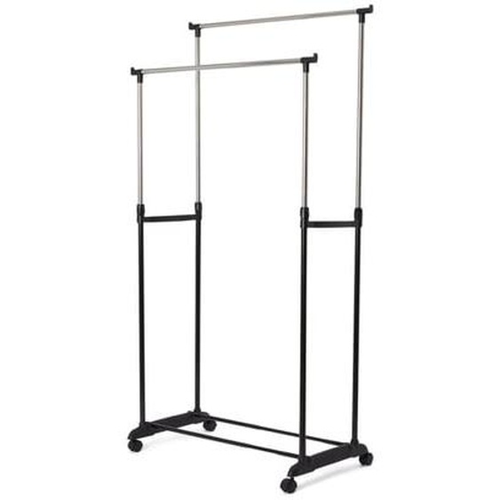 Double portant ajustable vêtements métal H85/165 cm