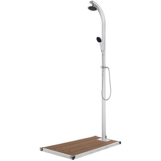 Douche de jardin avec base marron 220 cm Aluminium