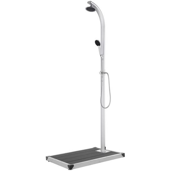 Douche de jardin avec base gris 220 cm Aluminium