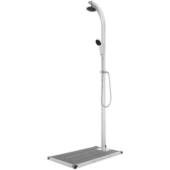 Douche de jardin avec base gris 220 cm Aluminium