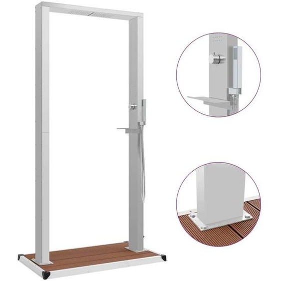 Douche dextérieur avec receveur WPC Acier inoxydable