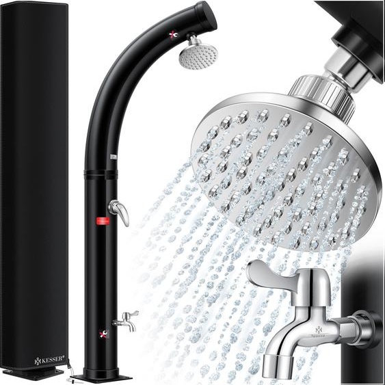 KESSER® Douche solaire pour jardin, modèle arc, eau chaude jusquà 60°C, avec housse de protection