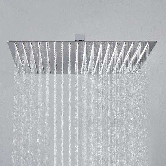 Douche de tête à effet pluie - Pomme de douche en acier inoxydable 304, 40 x 40 cm, à encastrer
