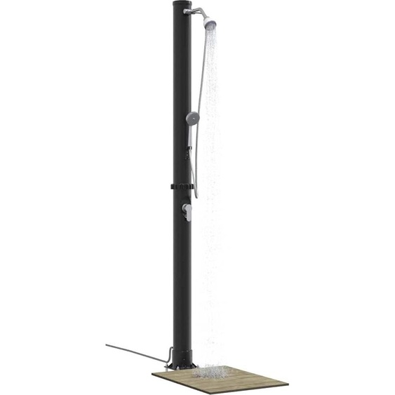 Douche solaire extérieure Noir 217 cm PVC et Aluminium