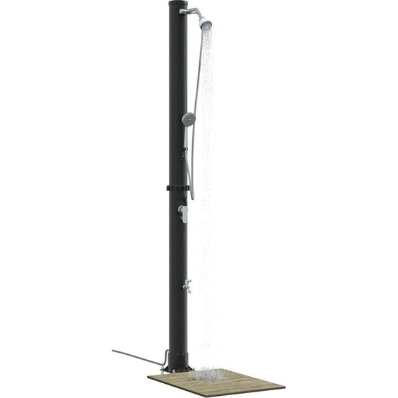 Douche solaire extérieure Noir 217 cm PVC et Aluminium