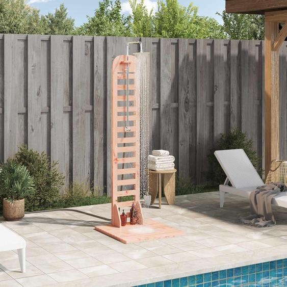 Douche dextérieur exclusive - 223 cm. Fabriquée en bois de Douglas massif et en acier inoxydable, finition naturelle