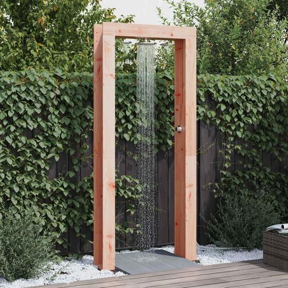 Douche dextérieur exclusive - Dimensions : 226 cm. Fabriquée en bois de Douglas massif et en acier inoxydable, finition naturelle