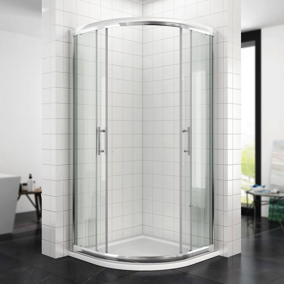 Douche ronde quart de cercle 80x80x195cm Cabine de douche porte coulissante NANO ESG verre de sécurité