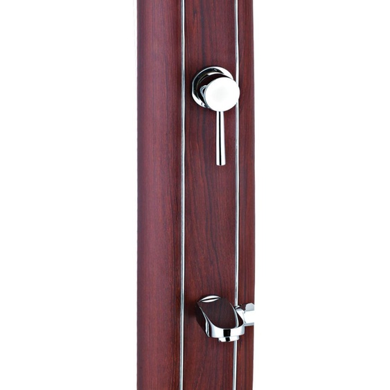Douche solaire aluminium carrée aspect bois 32 litres
