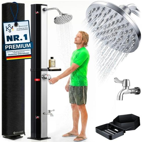 KESSER® Douche solaire 40-60L, produit de leau chaude jusquà 60°C, inclut un support de douche et un capot de protection