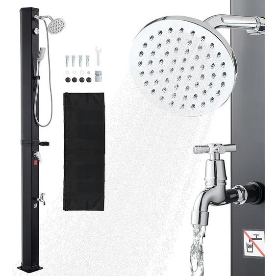 Douche solaire VEVOR 40 L, douche de jardin 2290 mm, douche dextérieur, avec robinetterie pour les mains et les pieds, réglage de leau chaude et froide, douche de piscine max. 60 °C, douche de camping pour le jardin, lespace piscine, la piscine de plage,