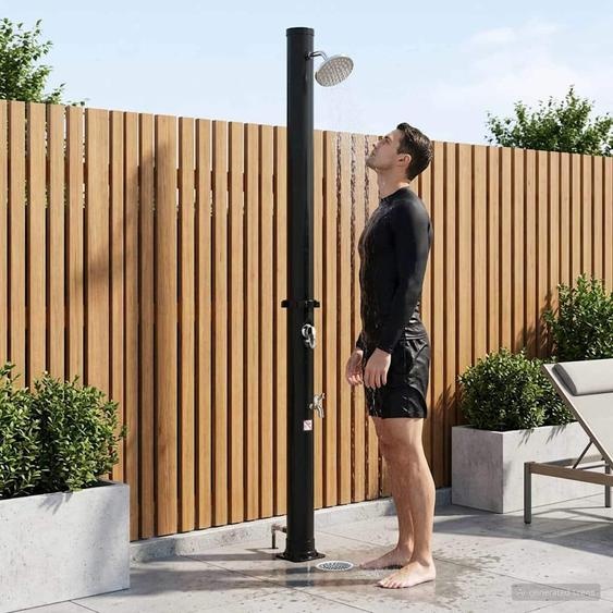 vidaXL Douche solaire avec pommeau de douche et robinet, 20 litres, noire