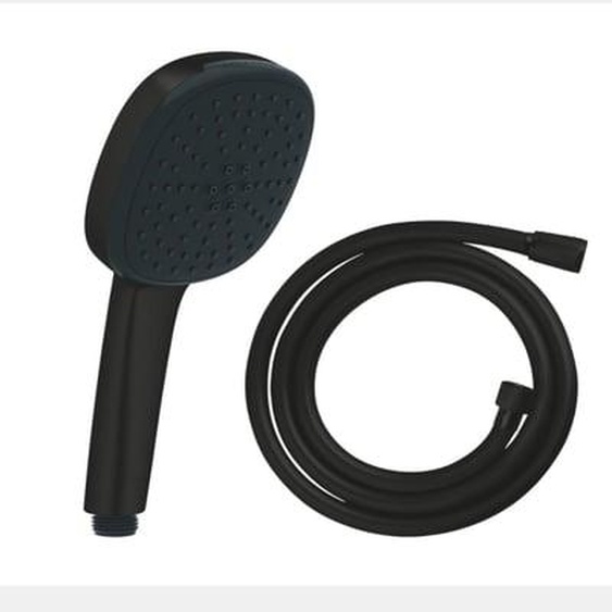 Douchette 2 jets Vitalio Comfort 110 noir mat + Flexible 1750 mm