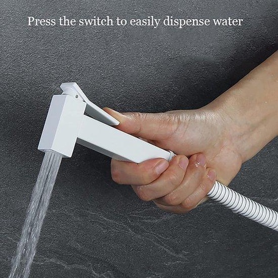 Douchette bidet portable à eau froide pour WC, en laiton, carrée, à fixation murale, kit bébé