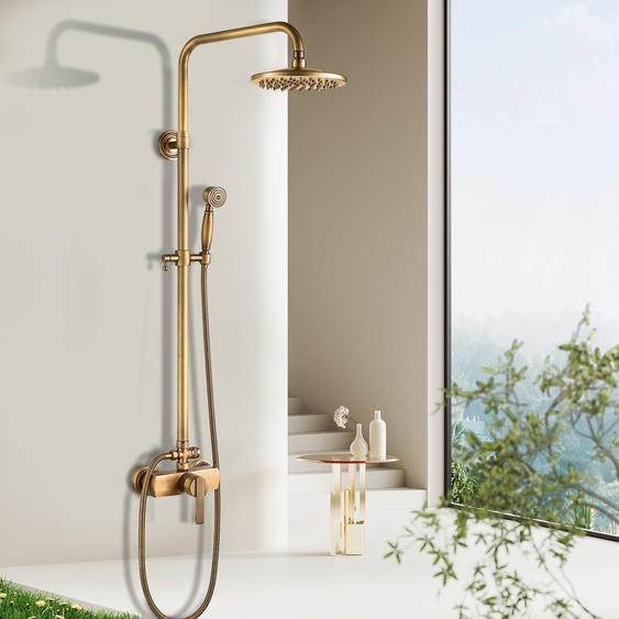 Douchette en laiton vieilli, réglable en hauteur de 70 à 120 cm, 1 pièce