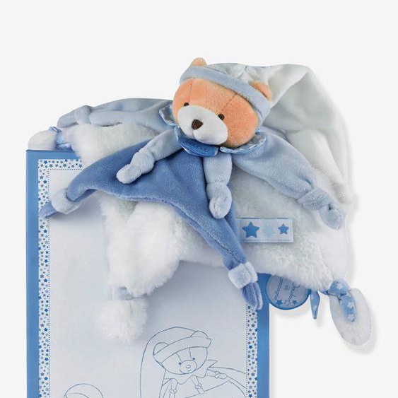 Doudou carré 27 cm ours petit Chou - DOUDOU ET COMPAGNIE bleu
