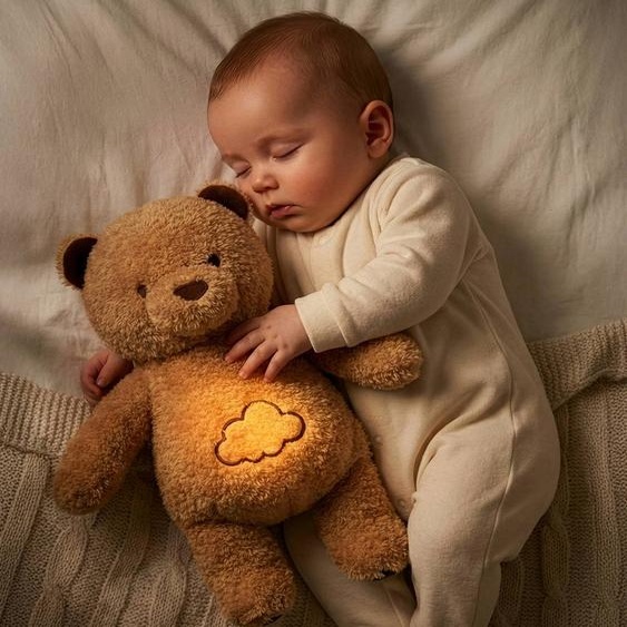 Doudou Cookie ours musical et lumineux marron