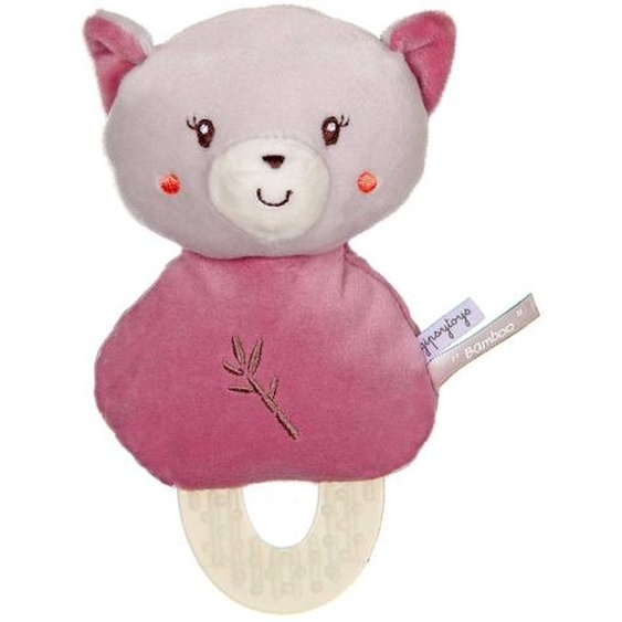 Doudou De Dentition Bebe Bamboo - Chat - 17 Cm S/carte Gris