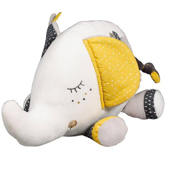 Doudou Eléphant En Velours Blanc