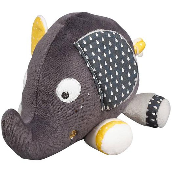 Doudou Eléphant En Velours Gris Foncé