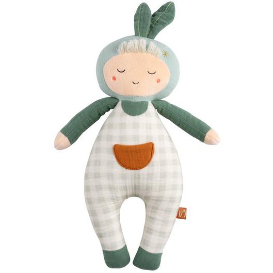 Doudou Jardinier En Coton Vert Tilleul