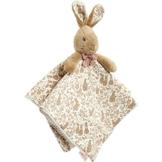 Doudou Lange Flopsy Pierre Lapin Collection Signature Rose, Marron, Écru
