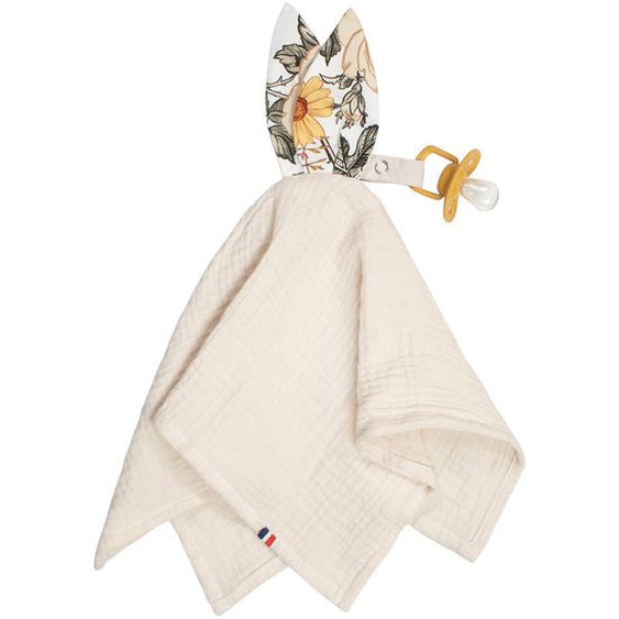 Doudou Lapin Attache Tétine En Gaze De Coton Néo Vintage Néo Vintage Imprimé Floral, Be