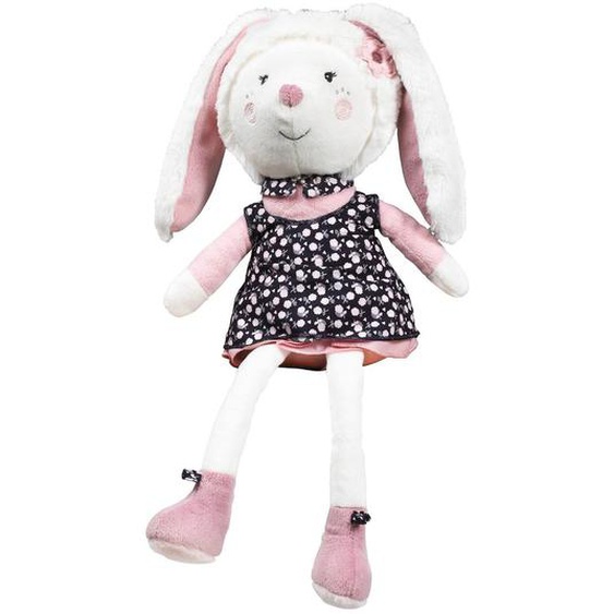 Doudou Lapin Grand Modèle En Velours Blanc