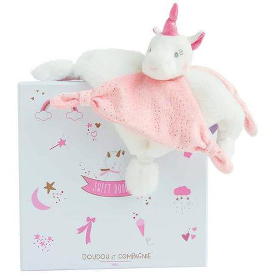 Doudou Lucie La Licorne Rose Rose