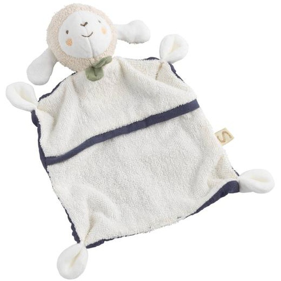Doudou Mouchoir En Coton Bio Bleu
