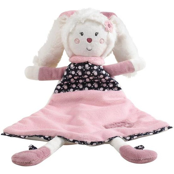 Doudou Mouchoir Lapin En Velours Blanc