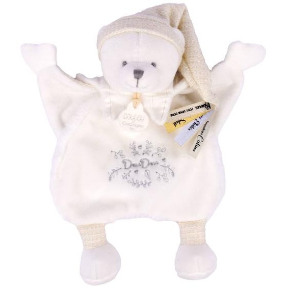 Doudou Ours Cape En Velours Doux Avec Bonnet – Dès La Naissance Blanc