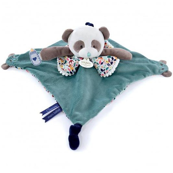 Doudou Panda Avec Marionnette À Doigts Bleu