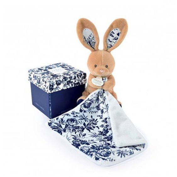 Doudou Pantin Lapin Bleu Marine Bleu