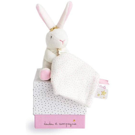 Doudou Pantin Lapin Fleurs Rose
