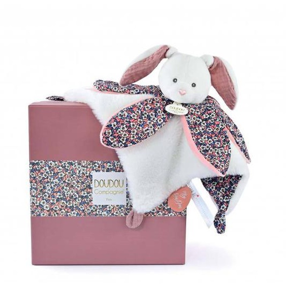 Doudou Pétale Lapin Rose Rose