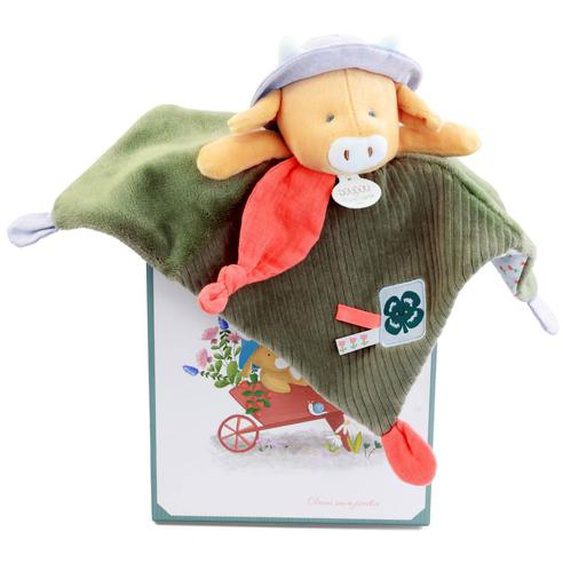 Doudou Plat Aneth La Vache 27 Cm Vert