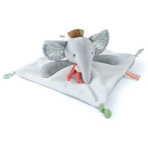 Doudou Plat Éléphant Gris 25 Cm Gris