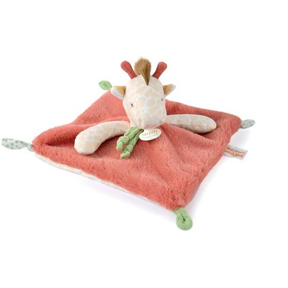 Doudou Plat Girafe 25 Cm Rouge