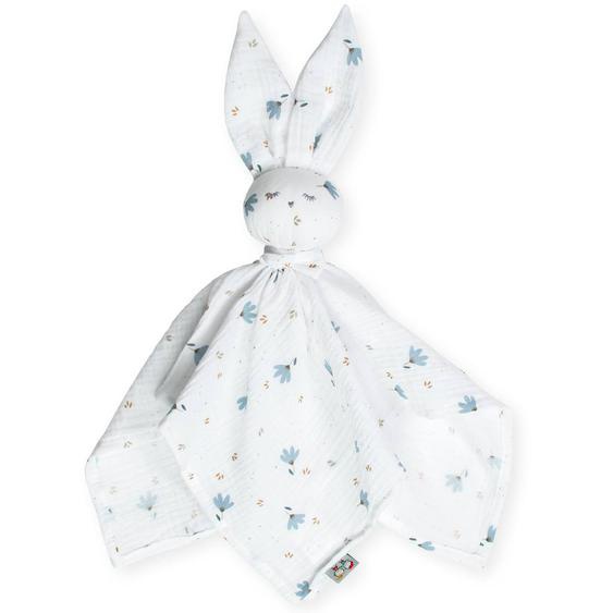 Doudou Plat Lapin Bleuet Imprimé Floral