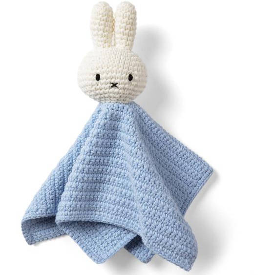 Doudou Plat Miffy Bleu, Blanc