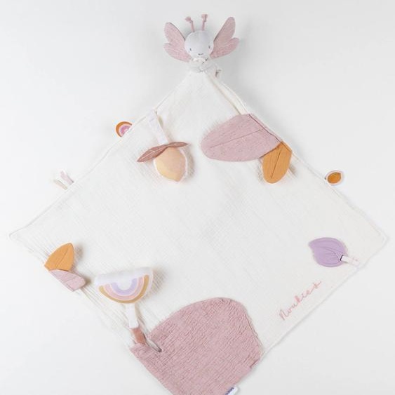 Doudou Xxl Dactivité Louli En Mousseline Rose, Écru, Ocre