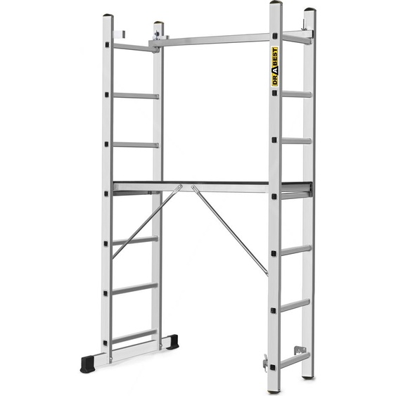 Drabest | Échafaudage Aluminium 2x7 - 2,97 m - Léger et Compact - Multi-usage et Antidérapant