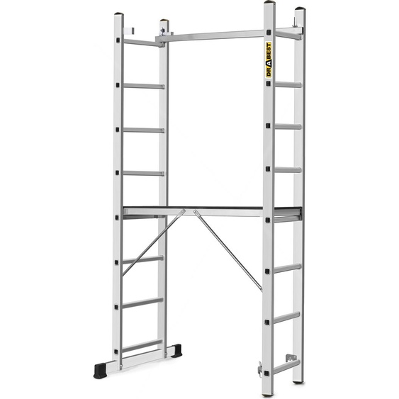 Drabest | Échafaudage Aluminium 2x8 - 33x114 cm - Multifonctionnel - Antidérapant - Léger et Pratique