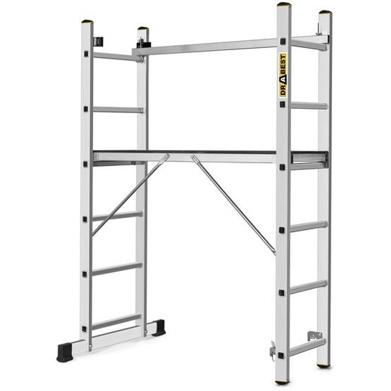 Drabest | Échafaudage en aluminium - Échafaudage en aluminium 2x6 - Échafaudage échelle - Charge admissible de la plateforme : 150 kg