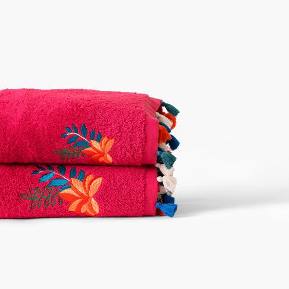 Drap de bain bouclette de coton Balata framboise